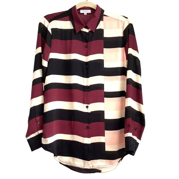 Equipment Essential Striped Colorblock Blouse Size S - Picture 3 of 14